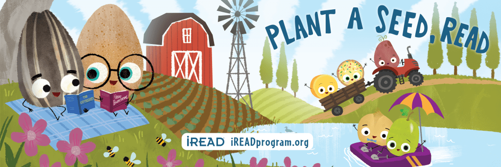 Banner for the Summer Reading Challenge, Plant a Seed, Read. Running from June 1st to July 10th.